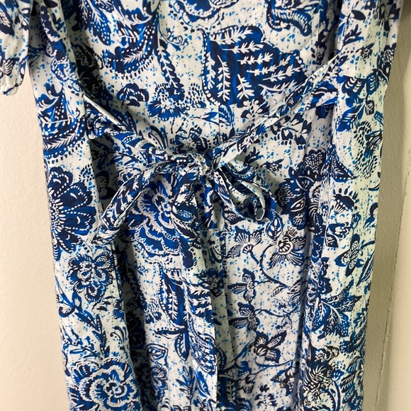 Velvet by graham Spence SHANII silk floral mini dress Batik blue print NWOT XS - Picture 9 of 16